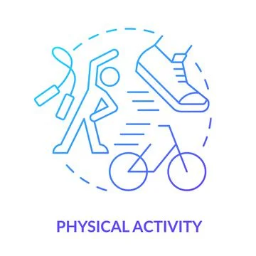 Physical activity blue gradient concept icon Stockillustratie