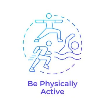 Physical activity blue gradient concept icon Stock Illustration