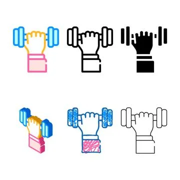 Physical activity color icon vector styleset sign Stock Illustration
