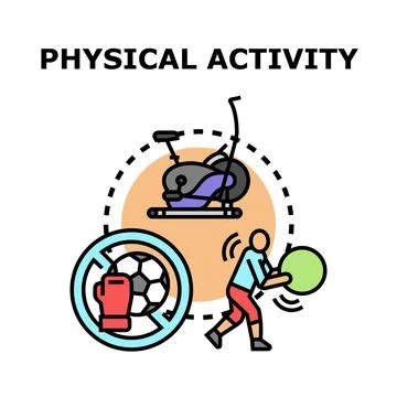 Physical activity concept with diverse workout methods Stock Illustration