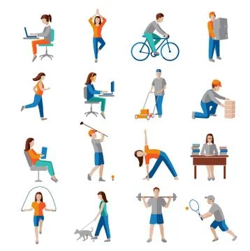 Physical activity icons Stock Illustration