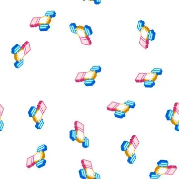 Physical activity isometric icon seamless pattern sign Stock Illustration