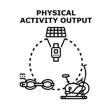 Physical activity output tracking with smart devices Stock Illustration