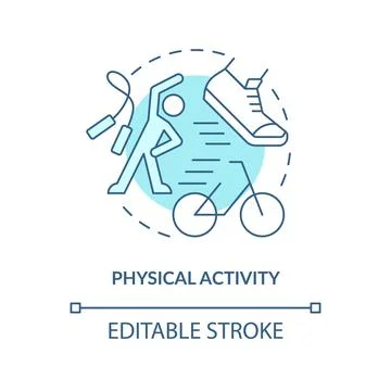 Physical activity turquoise concept icon 스톡 일러스트