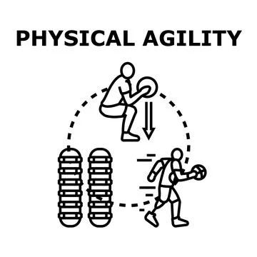 Physical agility training developing body strength and speed Illustration