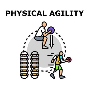 Physical agility training developing body strength and speed Ilustración de archivo