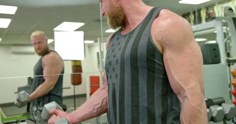 Physical and muscle weight training for body building workout Stock Footage 234947175