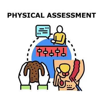 Physical assessment concept detecting symptoms and checking health Stock Illustration