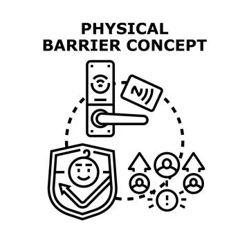 Physical barrier creating access control security strategy Stock Illustration