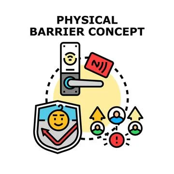 Physical barrier creating access control security strategy Stock Illustration