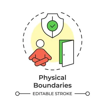 Physical boundaries multi color concept icon Stock Illustration