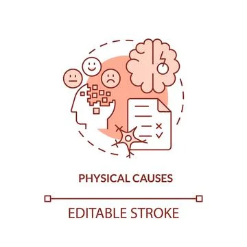 Physical causes red concept icon Stock Illustration