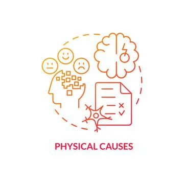 Physical causes red gradient concept icon Stock Illustration