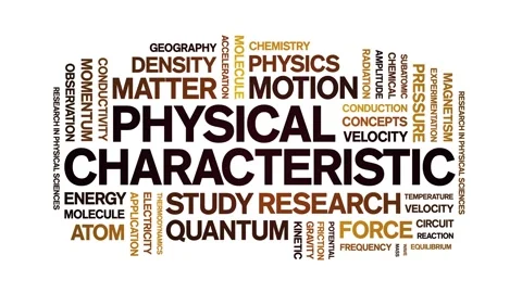 Physical Characteristic animated word cloud,animation kinetic typography loop. Stock Footage 328664717