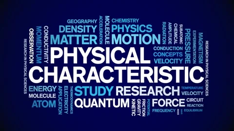 Physical Characteristic animated word cloud,animation kinetic typography loop. 스톡 동영상 328665368