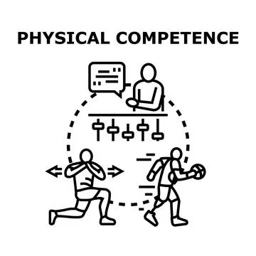 Physical competence concept presenting training and progress Illustration