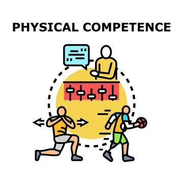Physical competence concept presenting training and progress Illustration