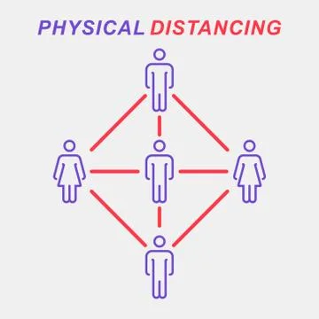 Physical distancing vector illustration design Stock Illustration
