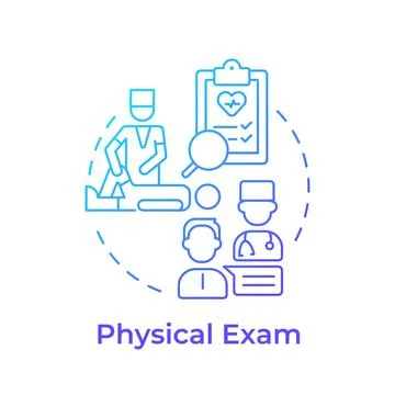 Physical exam blue gradient concept icon Stock Illustration