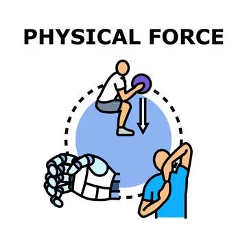 Physical force concept linking human exercise with robotic assistance Illustration