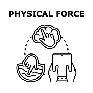 Physical force concept for physical impact interaction Illustrazione stock