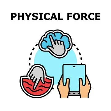 Physical force concept for physical impact interaction Illustrazione stock