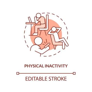 Physical inactivity blue concept icon Illustrazione stock