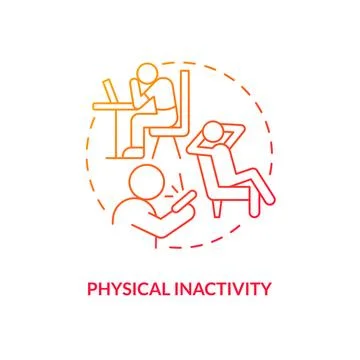 Physical inactivity blue gradient concept icon Stock Illustration
