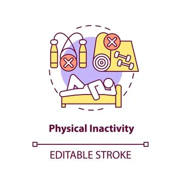 Physical inactivity concept icon Illustrazione stock