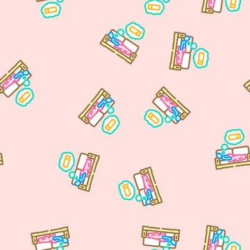 Physical inactivity obesity overweight vector seamless pattern Stock Illustration