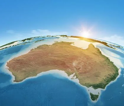 Physical map of Australia Stockfoto's