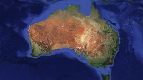 Physical Map Of Australia, Slider Shot Stock Footage 267087361
