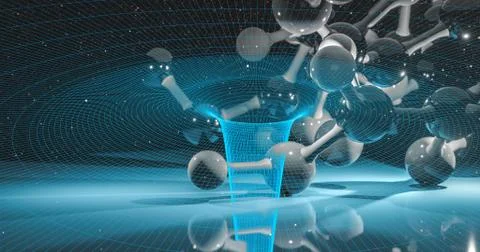 Physical model of molecules energy in quantum field nuclear energy Stock Illustration