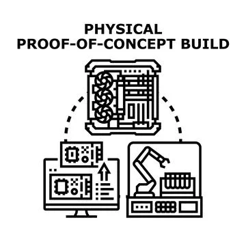Physical proof of concept building process Stockillustratie