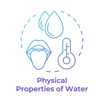 Physical properties of water blue gradient concept icon Stock-Illustration