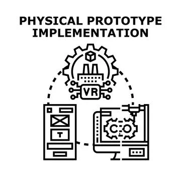 Physical prototype implementation process for product design Stock Illustration