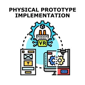 Physical prototype implementation process for product design Stock Illustration