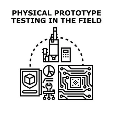 Physical prototype testing and field product development Stock Illustration