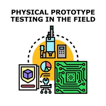 Physical prototype testing and field product development Stock Illustration