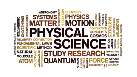 Physical Science animated word cloud,animation kinetic typography seamless loop Stock Footage 328657222