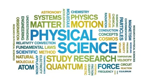 Physical Science animated word cloud,animation kinetic typography seamless loop Stock Footage 328657264