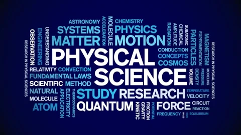 Physical Science animated word cloud,animation kinetic typography seamless loop Stock Footage 328658107