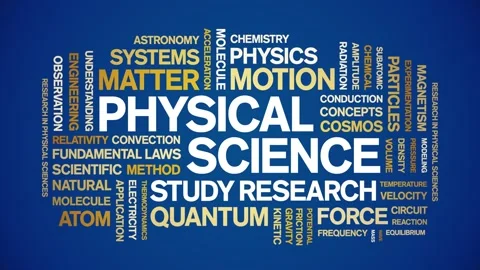 Physical Science animated word cloud,animation kinetic typography seamless loop Stock Footage 328960383