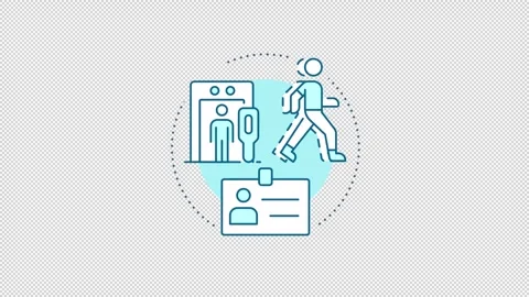 Physical security management animated mobile app onboarding Stock Footage 345252828