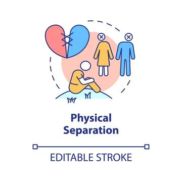 Physical separation concept icon Stock Illustration