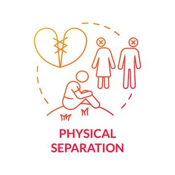 Physical separation red gradient concept icon Stockillustratie