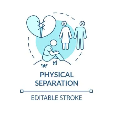 Physical separation turquoise concept icon Stockillustratie