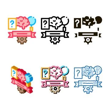 Physical subjects graduation icon vector outline types Stock Illustration