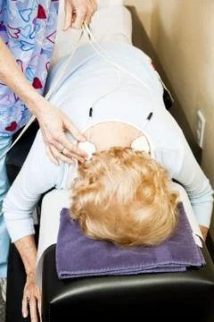 Physical Therapy - Electrical Stimulation Stock Photos