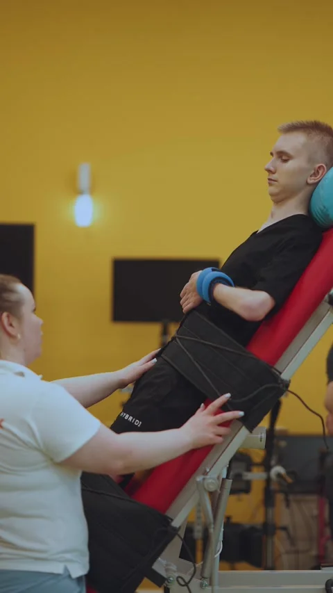 Physical therapy, physical therapy after injury, recovery from injury Stock Footage 305632210